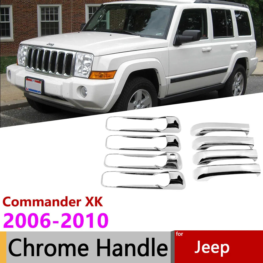 Door Handle Chrome For Jeep Commander XK 2006 2007 2008 2009 2010 Car Chrome Door Handle Cover ABS Exterior Styling Accessories Sticker