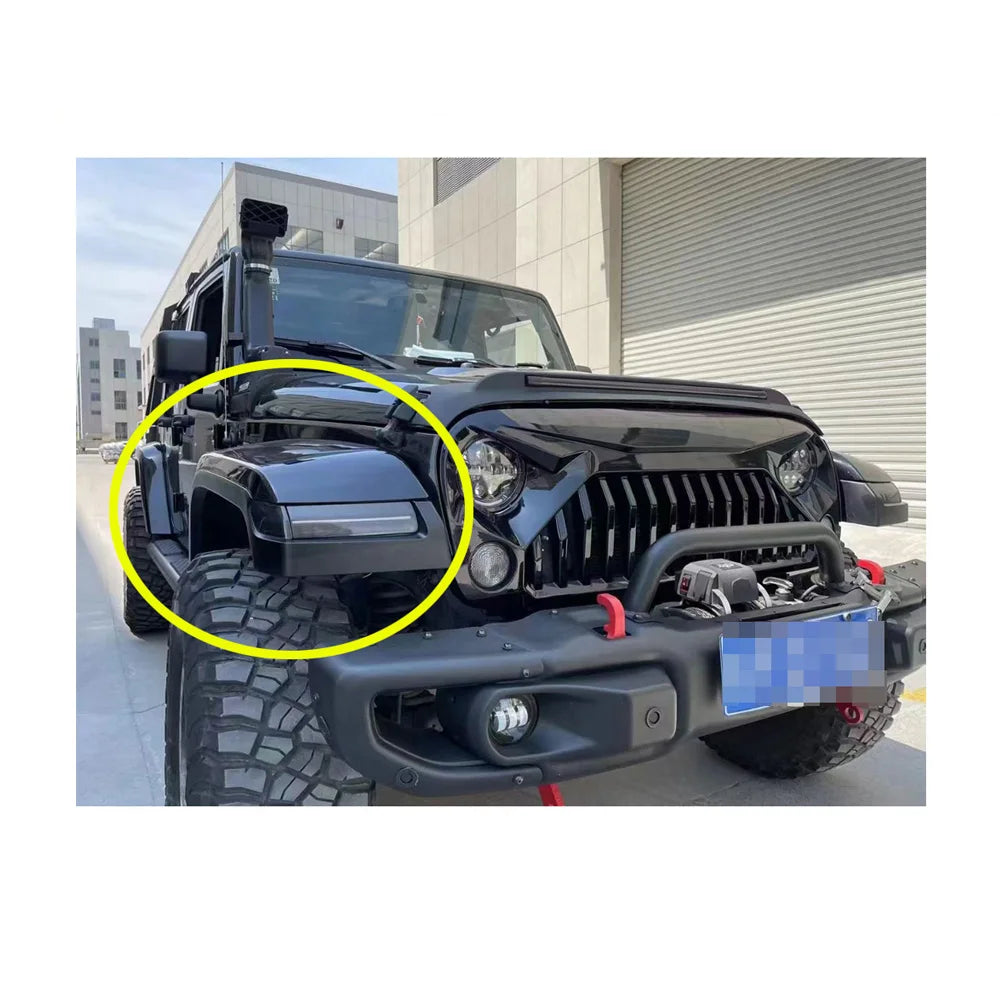 2pcs Lantsun J374-2 plastic JK to JL fender flares for jeep for wrangler JK 2007-2017 with lamps