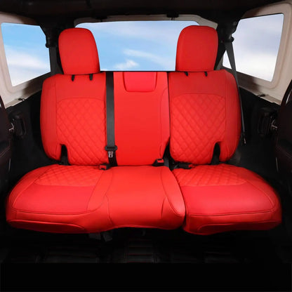 Custom Full Set Seat Covers For Jeep Wrangler JL 4 Door 2018 2019 2020 2021 2022 2023 2024 Cushion Seat Protective Cover