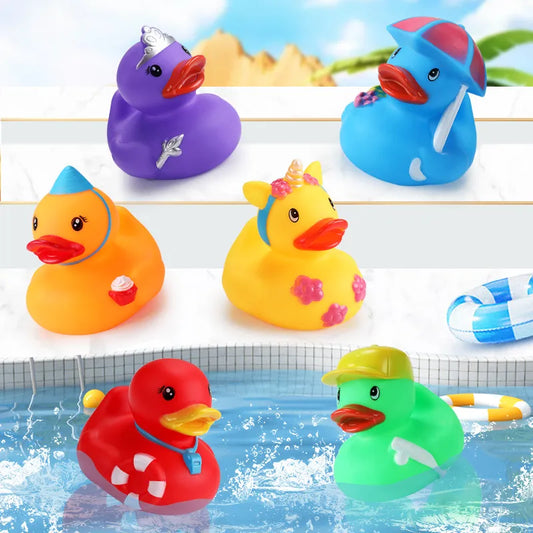 Colorful Rubber Ducks with Squeeze Sound Soft Rubber