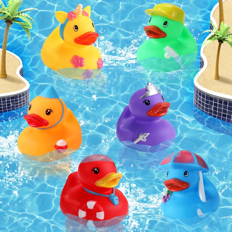 Colorful Rubber Ducks with Squeeze Sound Soft Rubber