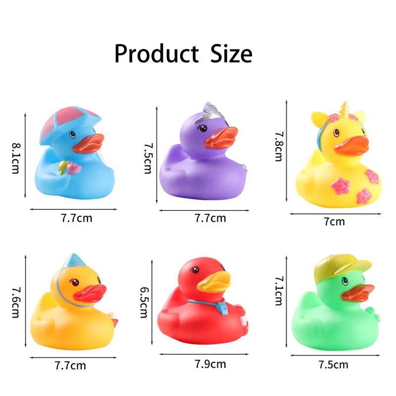 Colorful Rubber Ducks with Squeeze Sound Soft Rubber