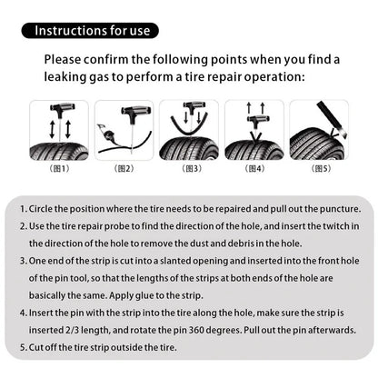 Emergency Heavy Duty Tubeless Tire Repair Rivet Set