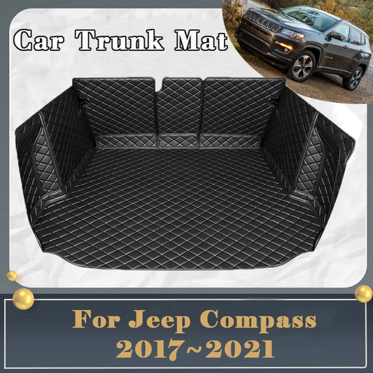 Cargo Trunk Mat For Jeep Compass MP 552 2017~2021 Dirt-resistant Fully Surrounded Trunk Mat Rear Cargo Tray Car Accessories 2020