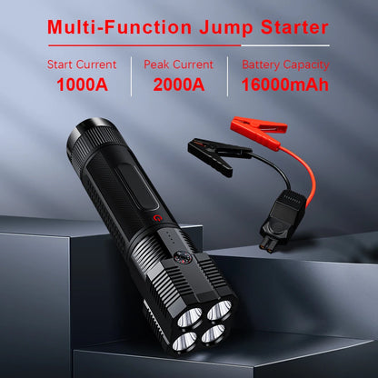 Camason Car Jump Starter with flashlight Starting Device Battery Power Bank Auto Emergency Booster Gasoline or  Diesel start Charger