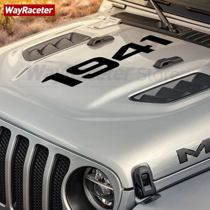 Hood Decal Center 1941 Hood Sticker Carbon Fiber Vinyl Decal For Jeep Gladiator JT & Wrangler JL JLU 2018-On