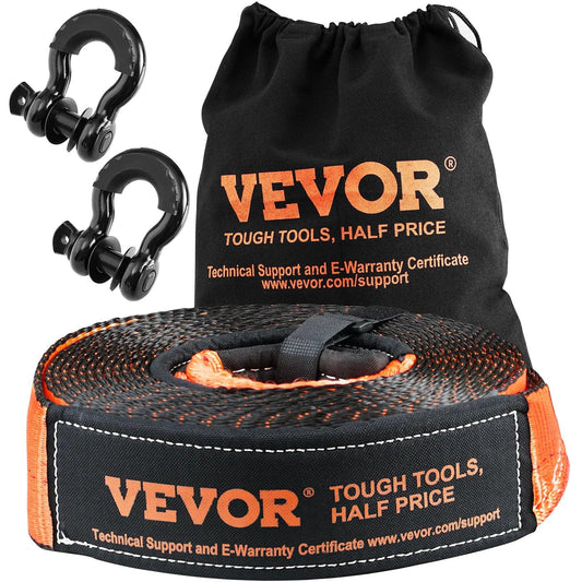 VEVOR Off-Road Recovery Kit,Heavy Duty Winch Recovery Kit with 30000 lbs Capacity Polyester Tow Strap, 44092 lbs D-Ring Shackles - JeepSluts