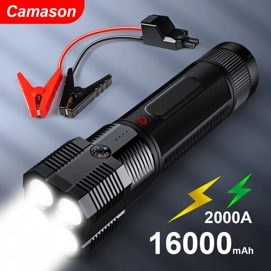 Camason Car Jump Starter with flashlight Starting Device Battery Power Bank Auto Emergency Booster Gasoline or  Diesel start Charger