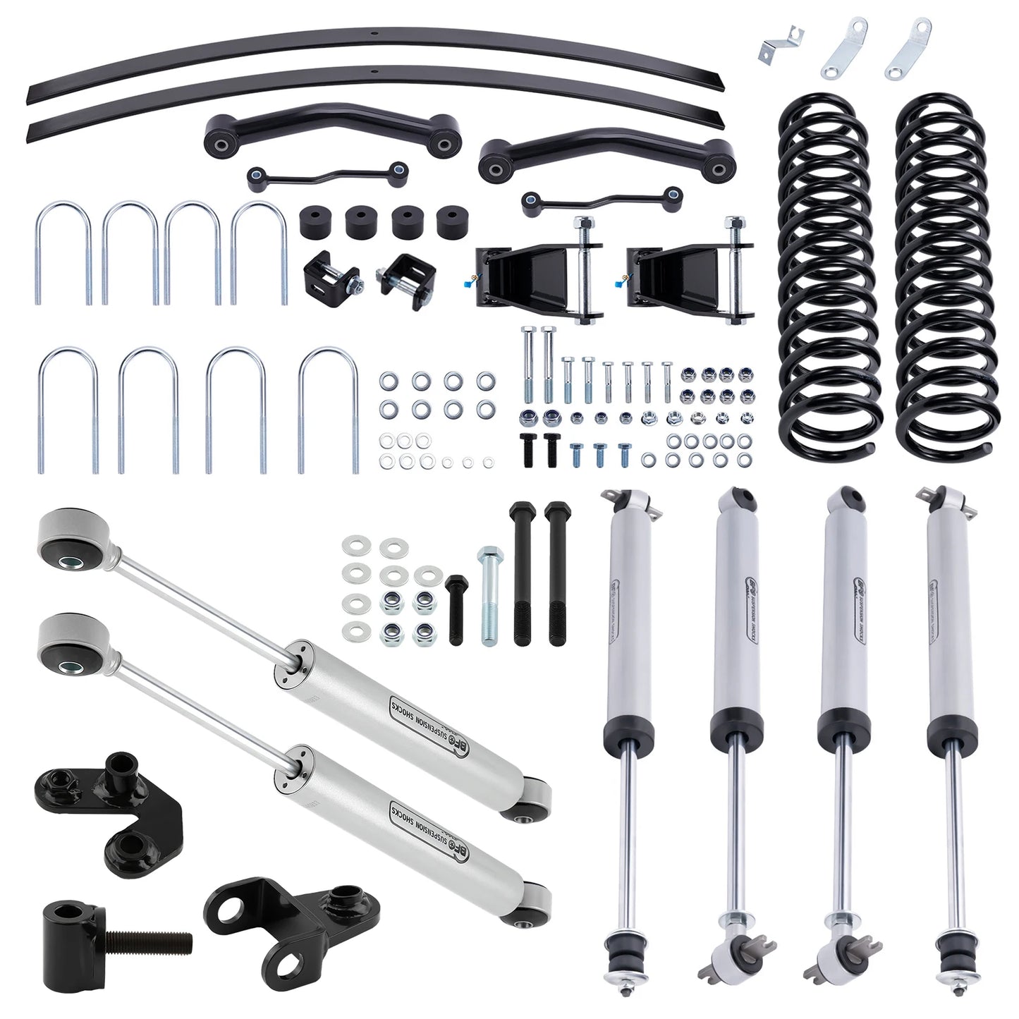 4.5" Suspension Lift Kit w/ Steering Stabilizer For Jeep Cherokee XJ 1984-2001