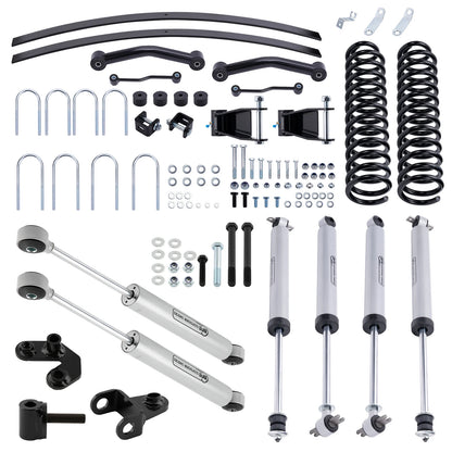 4.5" Suspension Lift Kit w/ Steering Stabilizer For Jeep Cherokee XJ 1984-2001