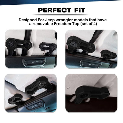 Freedom Top L-Shaped Roof Locks Panel Latch Hardtop Roof Removal Switch Handle Latches Screws for Jeep Wrangler JK JKU 2007-2018