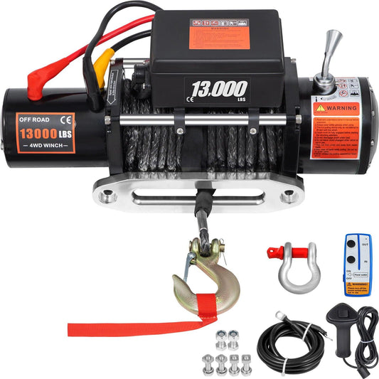 VEVOR Electric Winch,13000lb Load Capacity Truck Winch,65ft/20m Synthetic Rope 12V Power Winch with Wireless Remote Control - JeepSluts