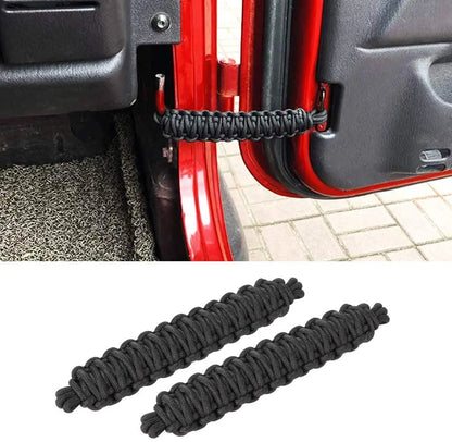 1 Pair Door Limiting Strap Restriction Protection Positioning Woven Rope for Jeep Wrangler CJ YJ TJ JK JKU JL JLU Gladiator JT