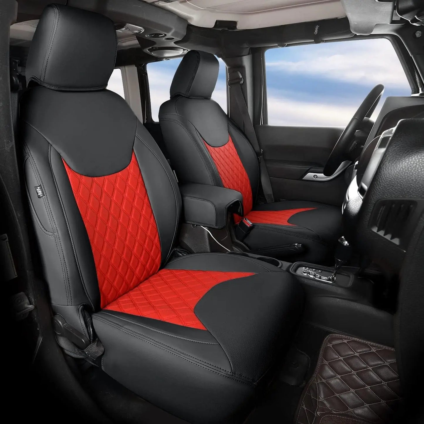 Custom Seat Cover For Jeep Wrangler 2013 To 2017 2/4 Door Wrangler Unlimited Leather Seat Covers Protector Cushion