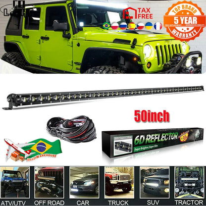 CO LIGHT 50 inch 240W Slim LED Light Bar Single Row Spot Flood Combo Beam Offroad Led Work Light 12V