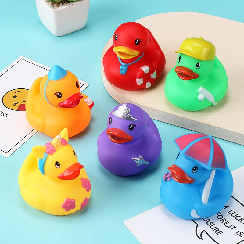 Colorful Rubber Ducks with Squeeze Sound Soft Rubber