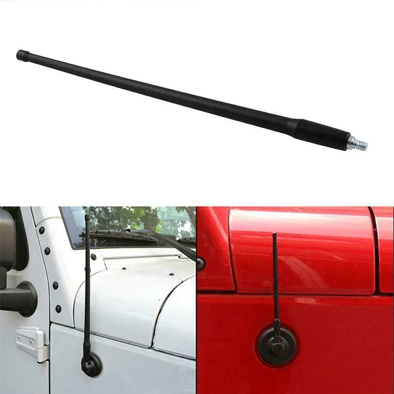 Reflex 13" AM FM Radio Antenna for Jeep Wrangler JK JL 2007 2008 2009 2010 2011 2012 2013 2014 2015 2016 2017 2018 Rugged Ridge