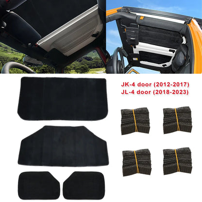 Sound Heat Insulation Pad For Jeep Wrangler JK JL 4 Door Headliner Hardtop Rear Window Ceiling Roof Heat Insulation Cotton 12-23