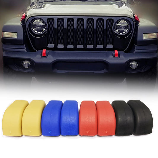 Front Bumper Tow Hook Rubber Cover for Jeep Wrangler JK JL Gladiator JT 2007-2023 Strap Protector Cushion