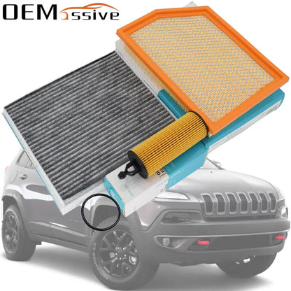 For Jeep Cherokee KL 2014 - 2018 3.2 L V6 EHB 3239cc Closed Off-Road Vehicle Engine Cabin Air Oil Filter 68191349AA 68223044AA