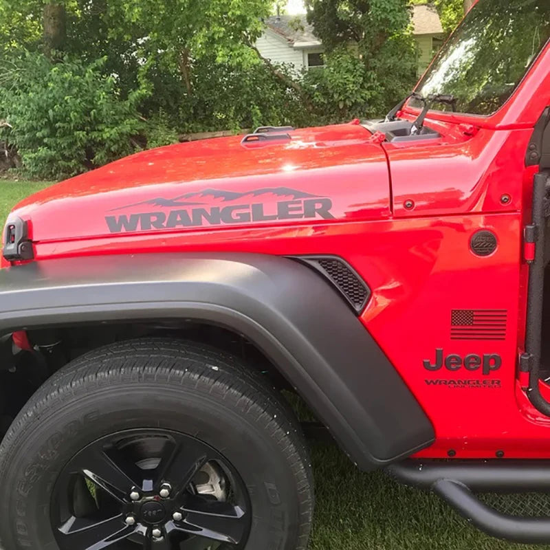 Mountain WRANGLER Hood Decals And Stickers